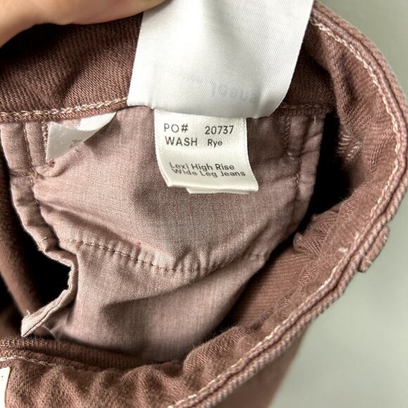 Reformation Lexi High Rise Wide Leg Jeans Rye Wash Colored Denim Pants size 24 - Picture 7 of 9